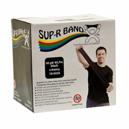 SUP-R BAND Latex Free Exercise Band, 50 yards Roll - Black, X Heavy Sup-R-Band-10-6325